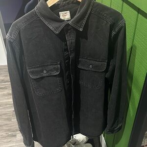 Old Navy Men's Black Denim Workwear Button Down Shirt